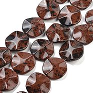 Natural Mahogany Obsidian Beads Strands, Wavy Flat Round, 29~30x29.5~30.5x7~7.5mm, Hole: 1mm, about 13~14pcs/strand, 15.35''~16.34''(39~41.5cm)
(G-Z061-B05-02)