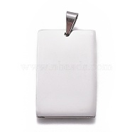 304 Stainless Steel Pendants, Rectangle, Stamping Blank Tag, Stainless Steel Color, 40x25x2mm, Hole: 5x7.5mm(STAS-F223-48P)