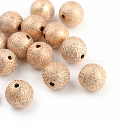 Spray Painted Acrylic Beads, Matte Style, Round, Navajo White, 10mm, Hole: 2mm(X-ACRP-Q018-10mm-012)