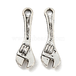 Alloy Pendants, Cadmium Free & Lead Free, Spanner, Antique Silver, 24.5x7x3mm, Hole: 2mm, about 1000pcs/1000g(FIND-G065-07AS)