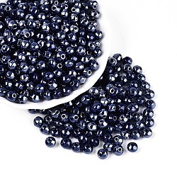 Opaque Colours Glass Seed Beads, Glazing Style, Lantern, Marine Blue, 6~6.5x5~5.5mm, Hole: 1.4~1.6mm, about 1730pcs/pound(SEED-N007-34K)
