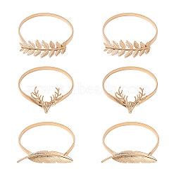 Crafans 3 Style Curtain Tieback, Alloy Spring Design, Suitable for Most Curtains, Easy to Use, Mixed Shape, Light Gold, 37~44.5x9~11x3~4mm, 2pcs/style(AJEW-CF0001-02LG)