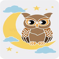 Large Plastic Reusable Drawing Painting Stencils Templates, for Painting on Scrapbook Fabric Tiles Floor Furniture Wood, Rectangle, Owl Pattern, 297x210mm(DIY-WH0202-406)