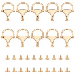 WADORN Alloy Clasps for Purse Making Supplies, with Iron Findings, Light Gold, 4.1x2.15x1.05cm, Hole: 5x8mm and 11.5x15mm, 10sets/box(DIY-WR0001-27)