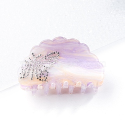 Cloud Acrylic Claw Hair Clips, with Butterfly Shape Rhinestones, Hair Accessories for Women & Girls, Plum, 45x82x42mm(PW-WG32926-03)