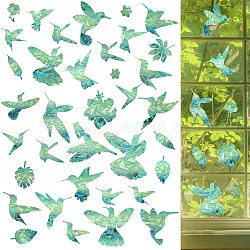 7PCS 2 Styles PVC Stickers Dazzling Color Window Stickers 3D Laser Hummingbird Electrostatic Glass Window Stickers, Colorful, 108x132mm(JX828A)