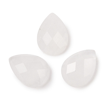 Natural Quartz Crystal Rock Crystal Cabochons, Teardrop, Faceted, 18x13x5mm