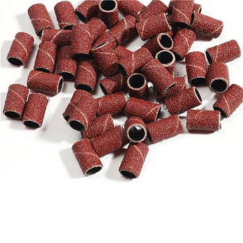 80 Grit Carborundum Grinding Head Manicure Accessories, Coconut Brown, 12.8mm, Inner Diameter: 6.4mm, about 50pcs/set