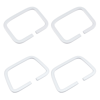 PandaHall Elite 8 Pcs 2 Styles Aluminum Bag Handle, for Bag Replacement Accessories, Rectangle, Silver, 4pcs/style