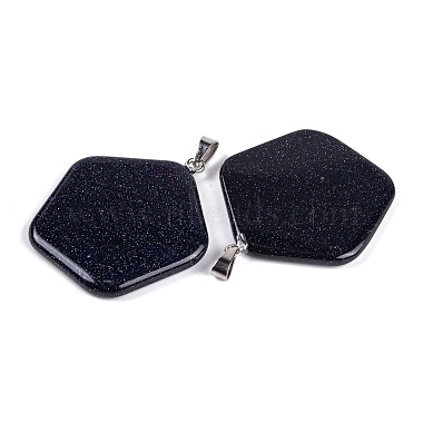 Synthetic Blue Goldstone Pendants(G-Q172-02P)-2