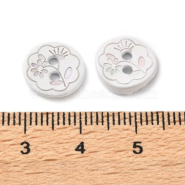 Laser Flower Pattern Natural Abalone Shell/Paua Shell Buttons(SH-CBA18B6-04B)-3