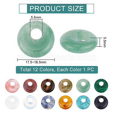 12Pcs 12 Styles Natural & Synthetic Gemstone Pendants(G-BC0001-49)-2