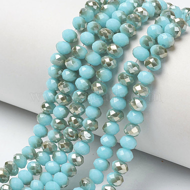 Dark Turquoise Rondelle Glass Beads