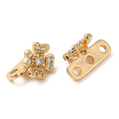 Brass Micro Pave Clear Cubic Zirconia Slide Charms(KK-P239-19G)-2