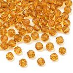 Imitation Austrian Crystal Beads, Grade AAA, K9 Glass, Faceted(32 Facets), Round, Sienna, 4mm, Hole: 0.7~0.9mm(SWAR-F021-4mm-203)