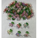 48Pcs 6 Color Acrylic & Resin Imitation Pearl & Glass Pendants, Flower, with 304 Stainless Steel Findings, Golden, Mixed Color, 21mm, Hole: 3.5mm, 8pcs/color(PALLOY-CJ00188)