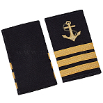 1 Pair Cloth Navigator Epaulettes, Rectangle, Black, 90x51x3.5mm(DIY-BC0016-04)