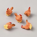 Resin 3D Rooster Ornaments, Micro Landscape Display Decorations, Chocolate, 17.5x30x30mm(DJEW-WH0042-71A)