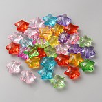 Transparent Acrylic Beads, Star, Faceted(32 Faceted), Mixed Color, 26.5x28.5x13mm, Hole: 3mm, about 114pcs/500g(TACR-WH0013-23)