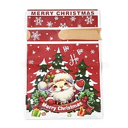 Christmas Santa Claus Plastic Packing Pouches Drawstring Bags, Rectangle, Crimson, 17.5x12x0.01cm(ABAG-Q053-03B)