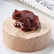 Natural Sesame Jasper Carved Healing Frog Figurines, Reiki Energy Stone Display Decorations, 37x32x25mm(PW-WG28161-15)