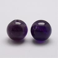 Natural Amethyst Beads, Round, 20mm, Hole: 3~4mm(G-N0249-01)