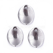 201 Stainless Steel Charms, Laser Cut, Oval, Stainless Steel Color, 11x9x1.5mm, Hole: 1.4mm(STAS-R116-035)