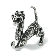 Retro 304 Stainless Steel Figurines, for Home Office Desktop Decoration, Antique Silver, Leopard, 20.5x69x41mm(STAS-G331-10B-AS)