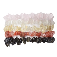 12 Constellation Natural Mixed Gemstone Chip Beaded Stretch Bracelets Sets for Women Men, Scorpio, Inner Diameter: 2-1/8 inch(5.5cm), 4pcs/set(BJEW-JB10264-10)