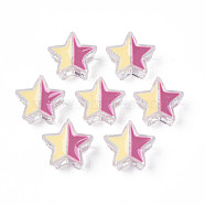 Transparent Acrylic Beads, with Enamel, Star, Orchid, 19x20x9mm, Hole: 3mm(TACR-S135-054D)