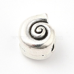 Tibetan Style Alloy European Beads, Large Hole Beads, Vortex, Antique Silver, 11x8x9mm, Hole: 5mm, about 234pcs/500g(PALLOY-P293-143AS)