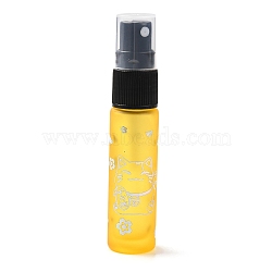 Glass Spray Bottles, Fine Mist Atomizer, with Plastic Dust Cap & Refillable Bottle, with Fortune Cat Pattern & Chinese Character, Gold, 2x9.6cm, Hole: 9.5mm, Capacity: 10ml(0.34fl. oz)(MRMJ-M002-03B-05)