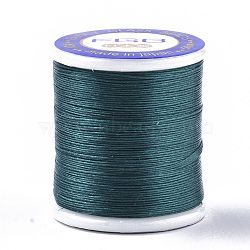 Nylon 66 Coated Beading Threads for Seed Beads, Teal, 0.1mm, about 54.68 yards(50m)/roll(NWIR-R047-020)