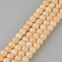 Synthetic Crackle Quartz Beads Strands, Round, Dyed, Saddle Brown, 12mm, Hole: 1mm, about 32pcs/strand, 15.7 inch(GLAA-S134-12mm-07)