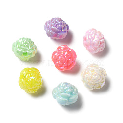 Opaque Acrylic Beads, AB Color Plated, Rose, Mixed Color, 11.5x11mm, Hole: 1.5mm, about 926pcs/500g(MACR-F074-04)