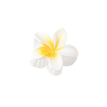 Flower Shape Plastic Claw Hair Clips, Hair Accessories for Women Girl, White, 80x80x40mm