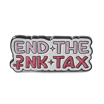 Word End The Tax Enamel Pins, Black Alloy Brooches for Women, WhiteSmoke, 14x30x2mm