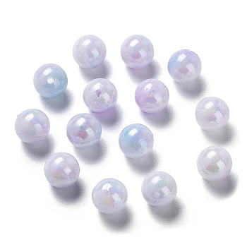 Two Tone Opaque Acrylic Beads, Round, Sky Blue, 10mm, Hole: 1.8mm, about 1020pcs/500g