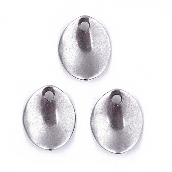 201 Stainless Steel Charms, Laser Cut, Oval, Stainless Steel Color, 11x9x1.5mm, Hole: 1.4mm