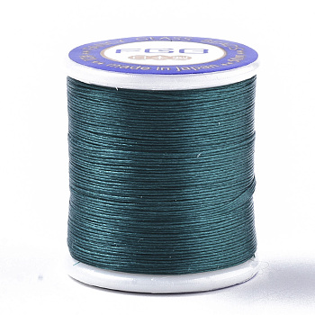 Nylon 66 Coated Beading Threads for Seed Beads, Teal, 0.1mm, about 54.68 yards(50m)/roll