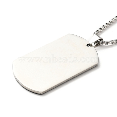 Collier avec pendentif rectangulaire en acier inoxydable anti-ternissement 201 avec constellations pour femme(NJEW-G015-01L)-2