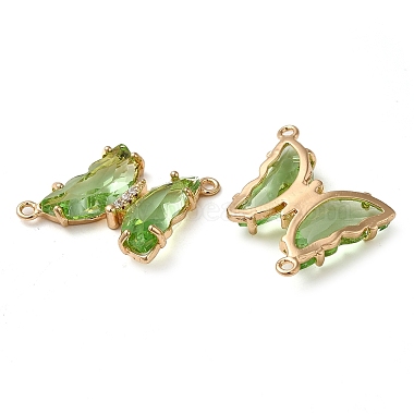 Brass Pave Faceted Glass Connector Charms(FIND-Z020-04H)-2