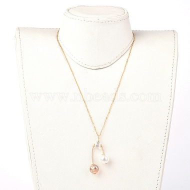 Eco-Friendly Glass Pearl & Glass Beads Pendant Necklaces(NJEW-JN02622-02)-4