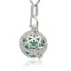 Silver Color Plated Brass Hollow Round Cage Pendants(KK-J216-16S)-2