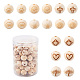 Fashewelry 90pcs 9 motifs perles de bois de théacées naturelles(WOOD-FW0001-05)-8