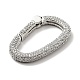 Brass Micro Pave Clear Cubic Zirconia Spring Gate Rings(KK-G414-02P)-2