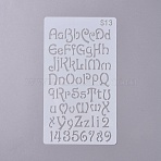 Plastic Drawing Stencil, For DIY Scrapbooking, Alphabet Letter A~Z & Lowercase Letter a~z & Number 1~9 Pattern, White, 178x102x0.4mm(DIY-WH0152-83C)