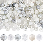300Pcs 6 Colors Baking Paint & Spray Painted Crackle Glass Round Beads, Mixed Styles, Mixed Color, 8~9mm, Hole: 1.2~1.6mm, 50pcs/color(DGLA-LT0001-08)