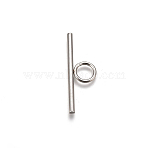 Non-Tarnish 304 Stainless Steel Toggle Clasps Parts, Bar, Stainless Steel Color, 30x10x2mm, Hole: 5.5mm(STAS-H216-11P)