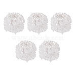 Polymer Clay with Imitation Pearl Beads,  Flower, White, 20.5x15mm, Hole: 2.5mm(CLAY-TAC0020-02A)